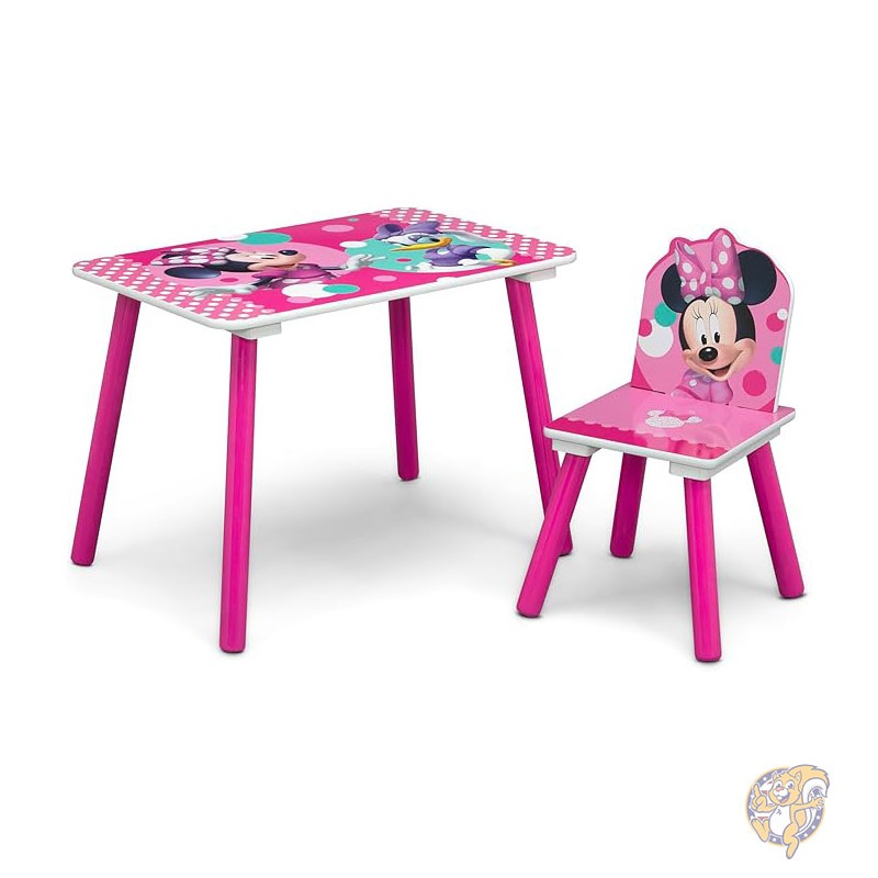 ディズニー ミニーマウス キッスインテリア4点セット 幼児用ルームインアボックスセット スリープ＆プレイ 幼児用ベッド テーブル 椅子1脚 おもちゃ箱付き ピンク Delta Children デルタチルドレン