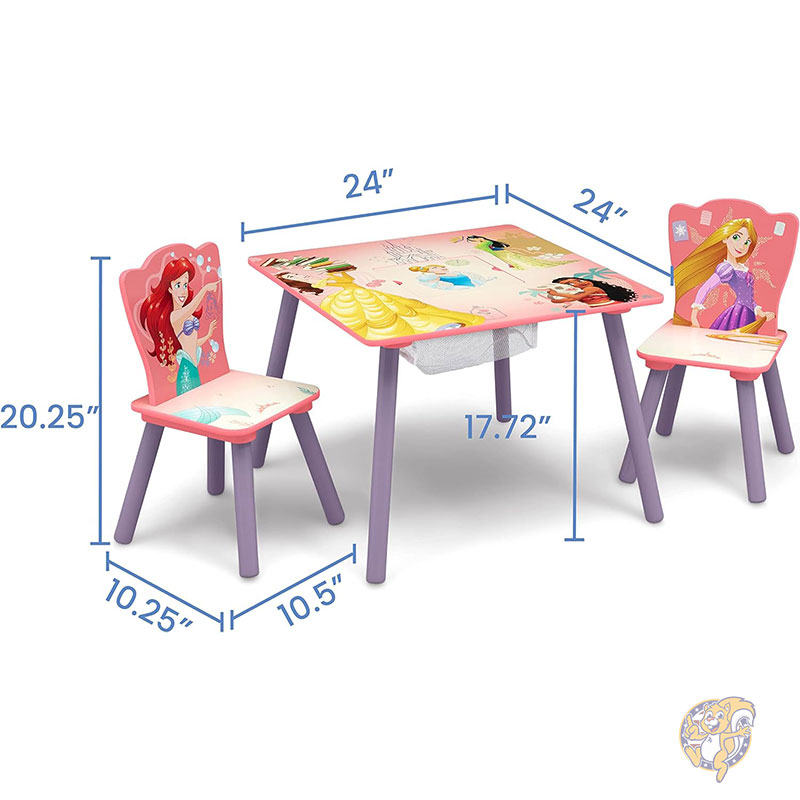ディズニープリンセス 子供用テーブルと椅子セット 収納付き 椅子 脚付属 アートやクラフトお絵描き おやつタイム ホームスクール 宿題などに最適 Delta Children デルタチルドレン