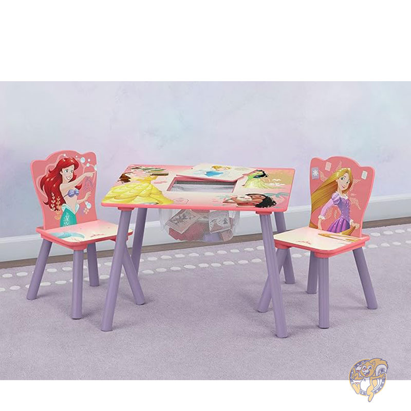 ディズニープリンセス 子供用テーブルと椅子セット 収納付き 椅子 脚付属 アートやクラフトお絵描き おやつタイム ホームスクール 宿題などに最適 Delta Children デルタチルドレン