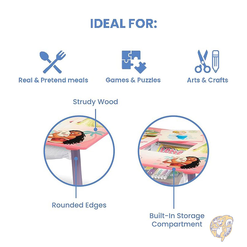 ディズニープリンセス 子供用テーブルと椅子セット 収納付き 椅子 脚付属 アートやクラフトお絵描き おやつタイム ホームスクール 宿題などに最適 Delta Children デルタチルドレン