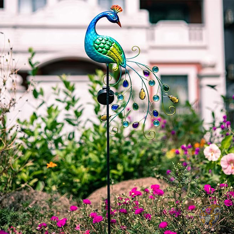 孔雀 ライト 庭装飾 メタル ピーコック ガーデン ソーラーライト 屋外装飾 ガーデンステークライト 防水 ピーコック ソーラー ランドスケープ LED パスライト パティオ ヤード ガーデン 芝生 屋外装飾 DREAMSOUL ドリームソウル