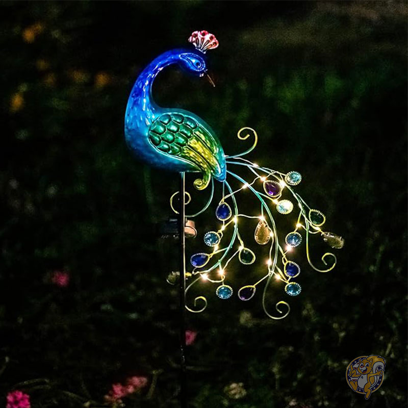 孔雀 ライト 庭装飾 メタル ピーコック ガーデン ソーラーライト 屋外装飾 ガーデンステークライト 防水 ピーコック ソーラー ランドスケープ LED パスライト パティオ ヤード ガーデン 芝生 屋外装飾 DREAMSOUL ドリームソウル