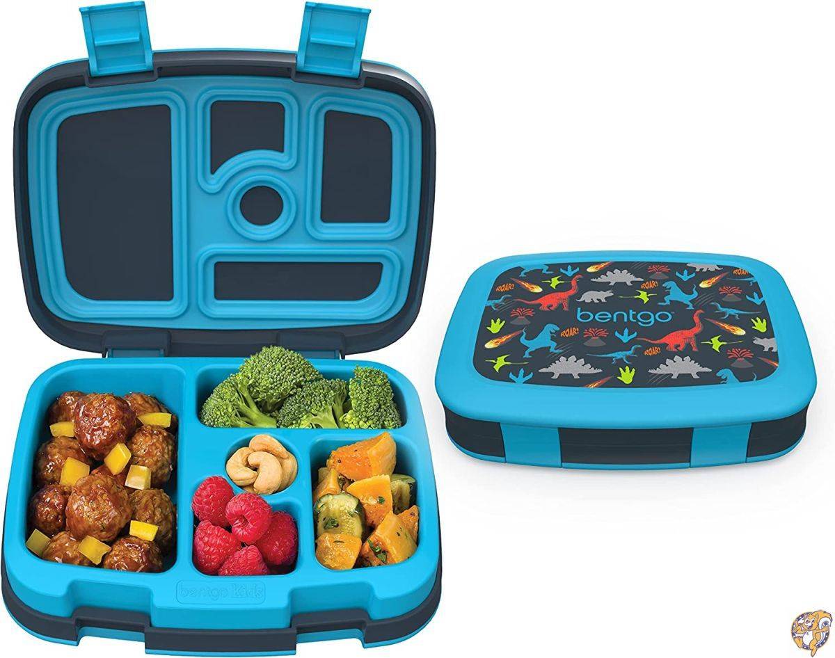 Bentgo(ベントゴー) 子ども用ランチボックス キッズプリント 恐竜 漏れ防止 5コンパートメント お弁当スタイル 3歳から7歳までお子様に理想的な食事量サイズ ビスフェノール-Aフリーで食品に安全な素材