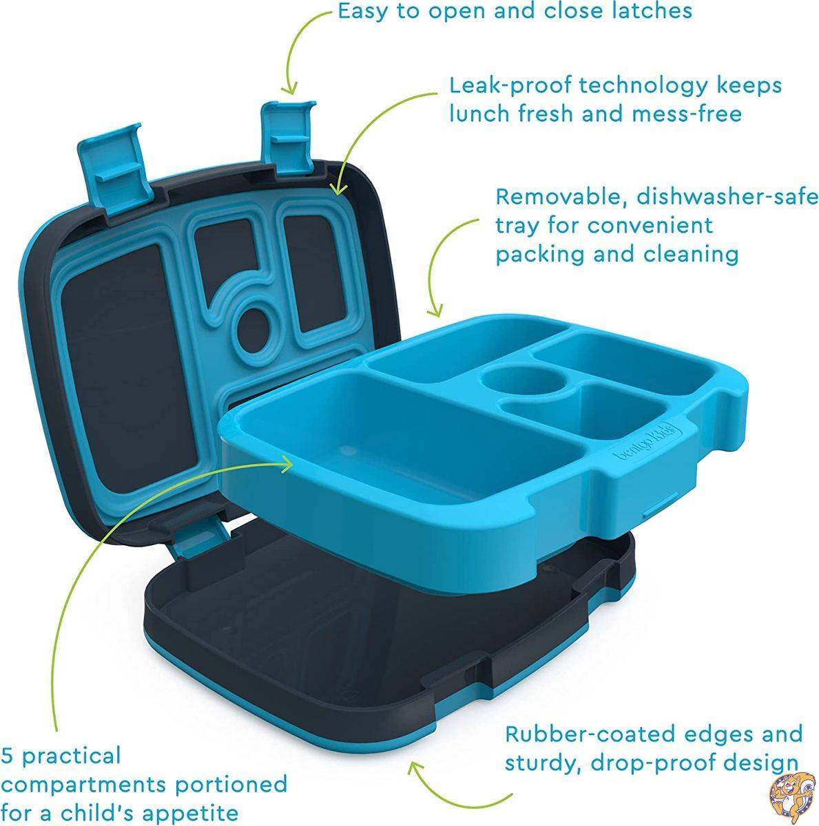 Bentgo(ベントゴー) 子ども用ランチボックス キッズプリント 恐竜 漏れ防止 5コンパートメント お弁当スタイル 3歳から7歳までお子様に理想的な食事量サイズ ビスフェノール-Aフリーで食品に安全な素材