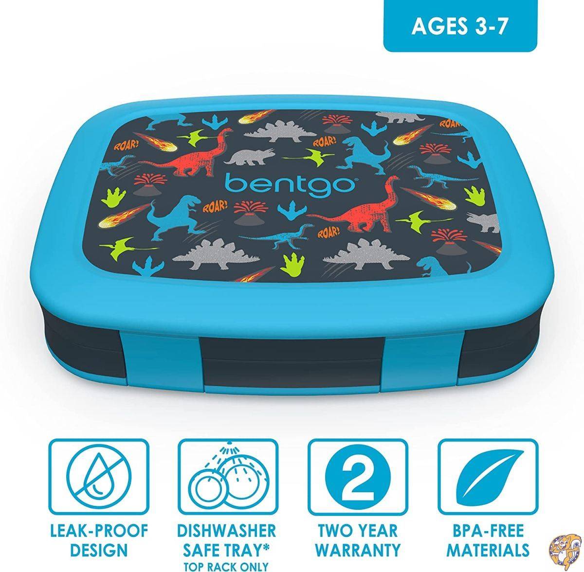 Bentgo(ベントゴー) 子ども用ランチボックス キッズプリント 恐竜 漏れ