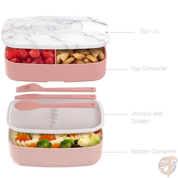 ベントゴー Bentgo クラシック オールインワン 弁当箱 積み重ね可能な ランチボックス ブラッシュマーブル カトラリー付き ランチ お昼ご飯 会社