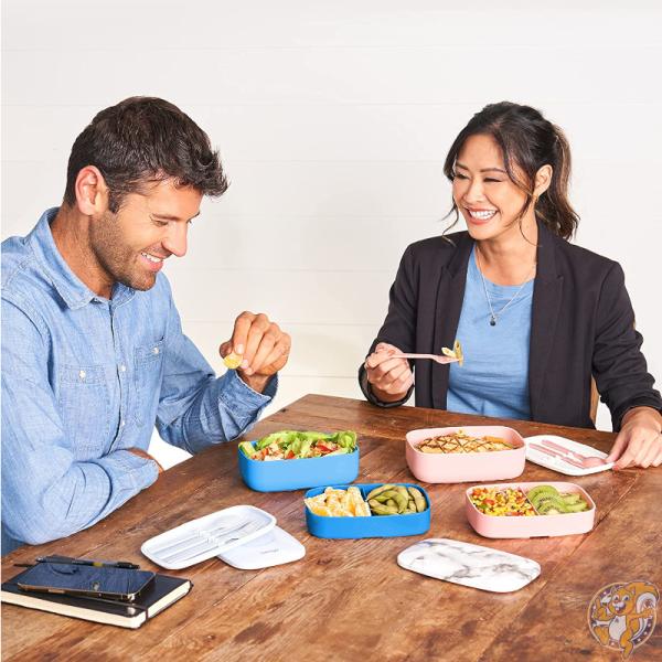 ベントゴー Bentgo クラシック オールインワン 弁当箱 積み重ね可能な ランチボックス ブラッシュマーブル カトラリー付き ランチ お昼ご飯 会社