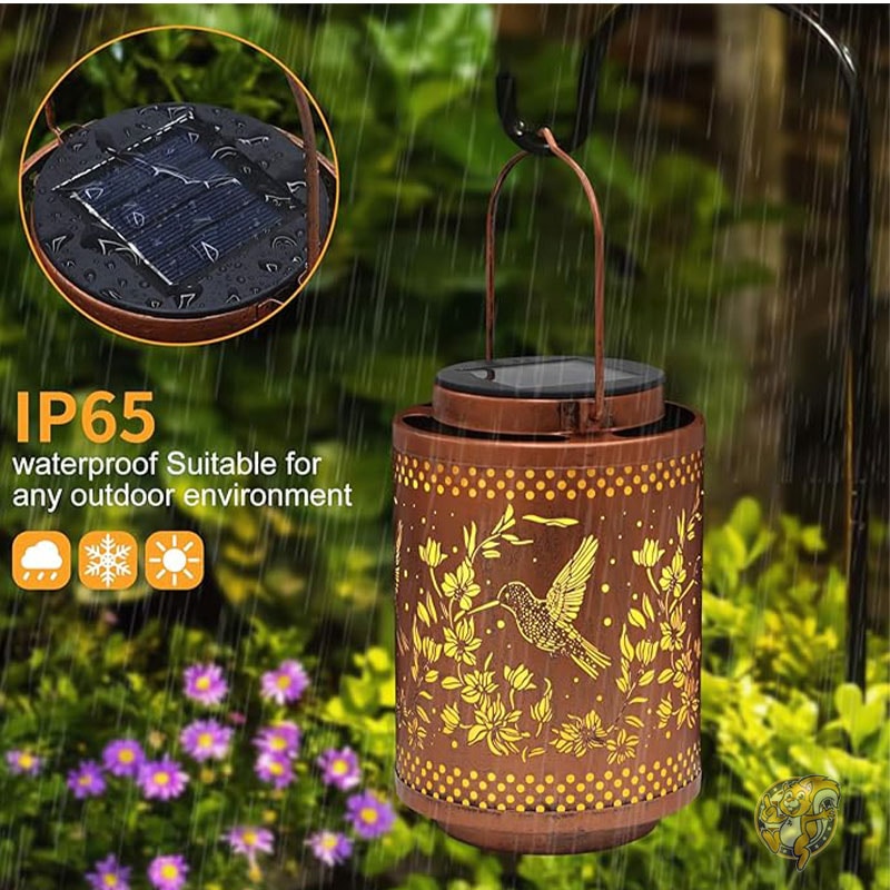 ハチドリ ソーラーランタン ガーデンデコレーション 誕生日プレゼント 金属製吊り下げ ソーラーライト 防水 屋外装飾 屋外用 LEDランタン 庭 パティオ 芝生 通路 風景用 電飾 Tepaken テパケン