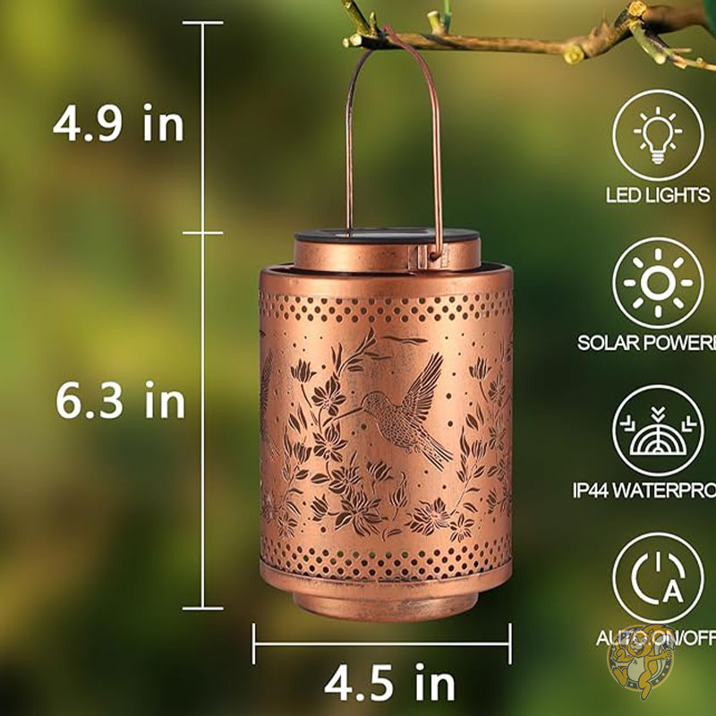 ハチドリ ソーラーランタン ガーデンデコレーション 誕生日プレゼント 金属製吊り下げ ソーラーライト 防水 屋外装飾 屋外用 LEDランタン 庭 パティオ 芝生 通路 風景用 電飾 Tepaken テパケン