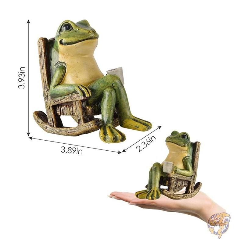 カエル ガーデン ミニチュア スタチュー庭装飾 置物 ホーム イースター ギフト デコレーション フェアリー ガーデン アクセサリー 屋外 ライト ソーラー ガーデン カエルデコレーション 新築祝い ギフト パティオ 庭 芝生 オーナメント 9.9cm × 6cm × 10cm FOXMIS フォックスミス