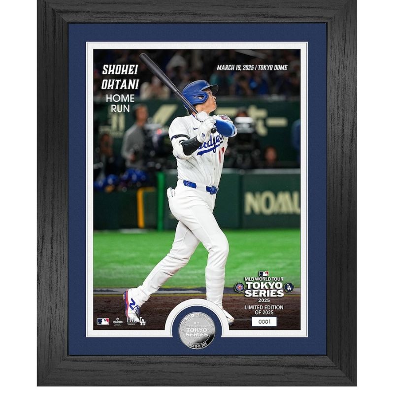 大谷翔平 ホームラン記念コイン 東京シリーズ2025 大谷選手写真付き 東京ドーム開幕戦　約33cm × 41cm 額縁入り Shohei Ohtani Tokyo Series