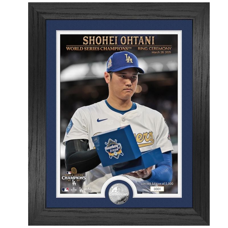 大谷翔平 リングセレモニー 記念コイン 2024 ワールドシリーズ優勝 シルバーコインフォト 額縁入り ロサンゼルス・ドジャース