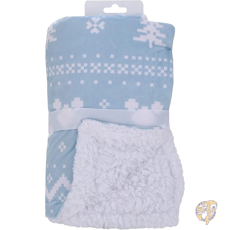 ディズニー Disney ミッキーマウス ベビーブランケット 毛布 ブルー&ホワイト ウィンター クリスマス ホリデー スーパーソフト シェルパ