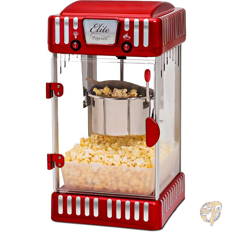 卓上ケトルポップコーンポッパーマシン EPM-250 マキシマティック 2.5 オンス 70g クラシックカーニバル レトロスタイル 映画ホットバターポップコーン エリートグルメ Elite Gourmet