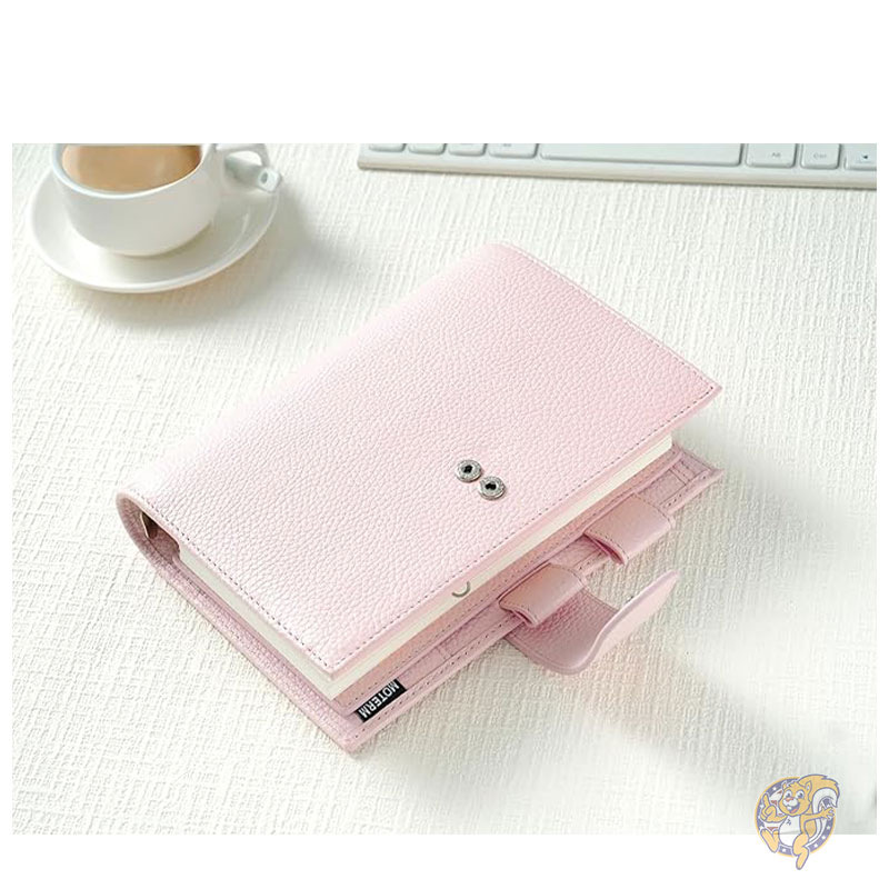 手帳 パーソナル リュクス リング プランナー 本革バインダー オーガナイザー 30mm リング ペブルド クォーツ ルーズリーフ式手帳 Moterm モターム