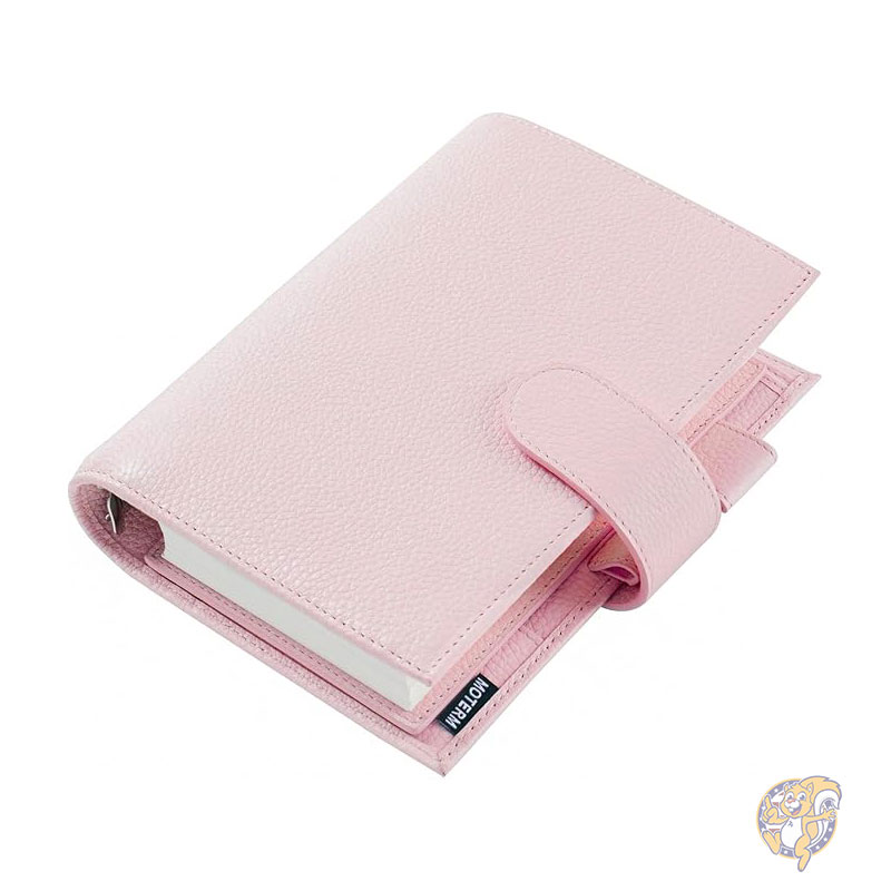 手帳 パーソナル リュクス リング プランナー 本革バインダー オーガナイザー 30mm リング ペブルド クォーツ ルーズリーフ式手帳 Moterm モターム