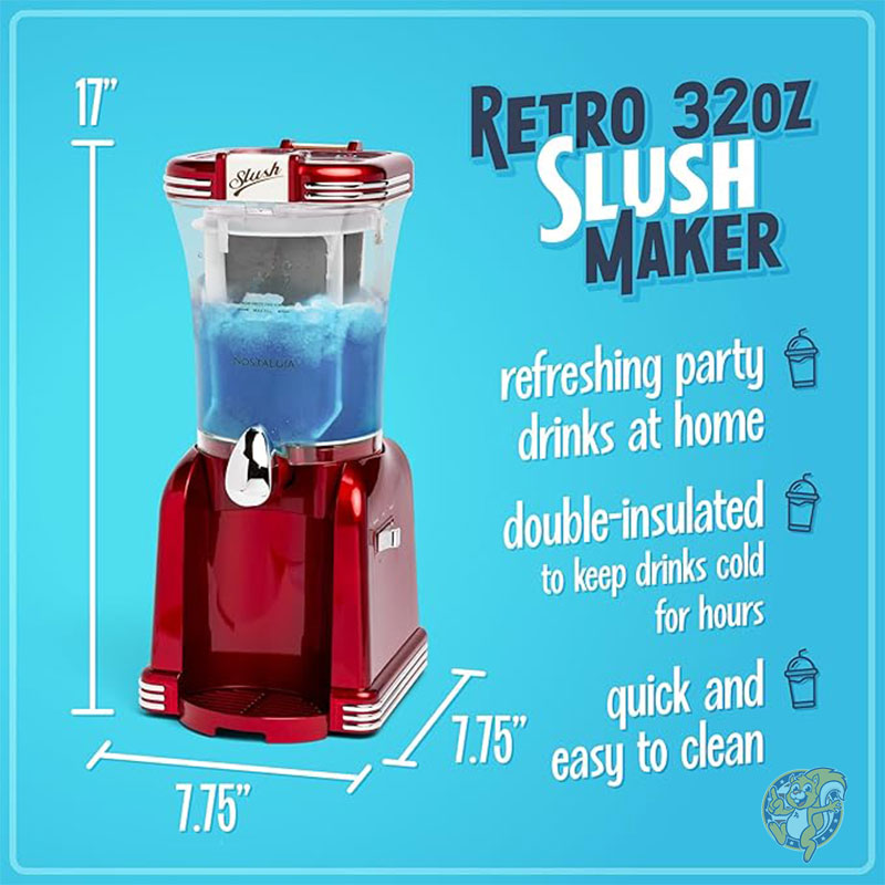 フローズンドリンクメーカーとマルガリータマシン 家庭用 32オンス 946ml スラッシュメーカー ステンレススチール製注ぎ口付き ノスタルジア Nostalgia