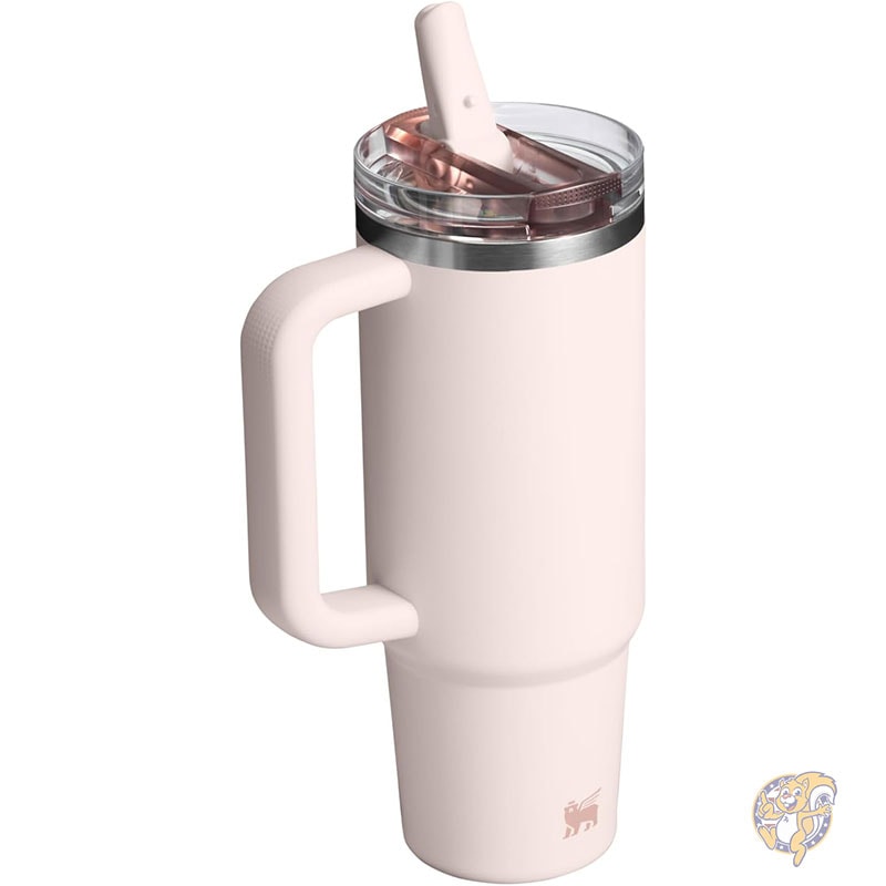 Stanley スタンレー タンブラー ウォーターグラス Quencher ProTour フリップストロータンブラー 漏れ防止蓋付き 30オンス 887ml 内蔵ストローとハンドル 断熱ステンレススチールカップ BPAフリー ローズクォーツソリッド