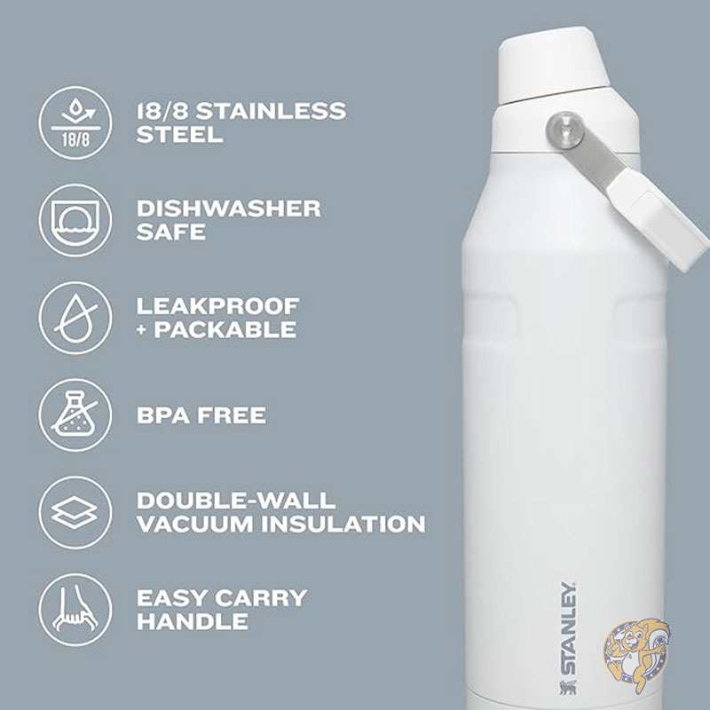 Stanley スタンレー ウォーターボトル アイスフロー ファストフロー ウォーターボトル 水筒 24オンス（約710ml） 斜め注ぎ口蓋 旅行やスポーツに最適な軽量で漏れ防止 断熱ステンレススチール BPAフリー