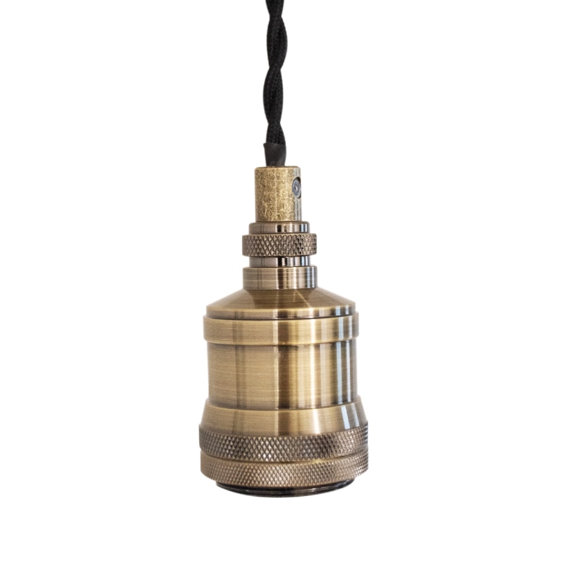 ペンダントライト　中古 照明 ペンダントライト アルミP1・キーソケットCP型 大正ロマン