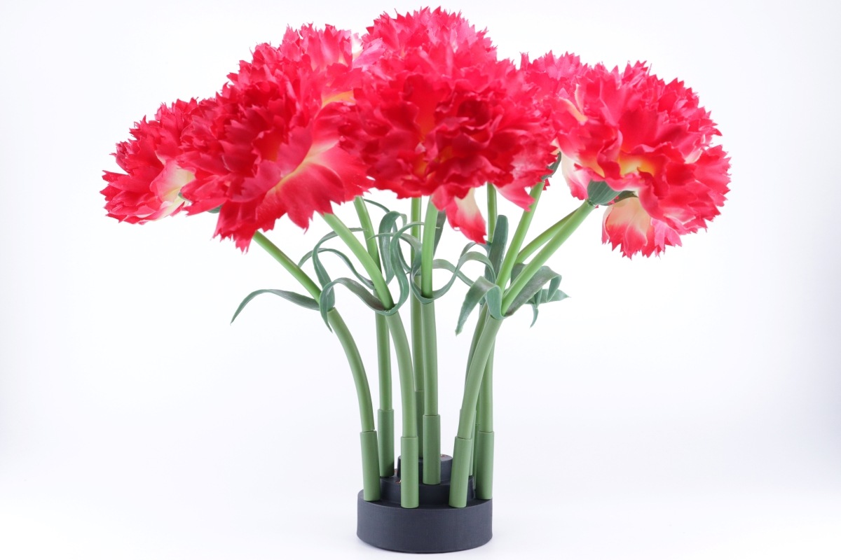 イルミネーションフラワー　ブーケアレンジメント　カーネーション（赤）9本セット　木製花瓶付