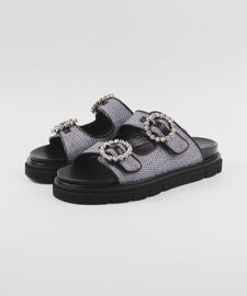 【Luca Grossi】ラフィアバックルストーンサンダル/LUCA L116S-VS