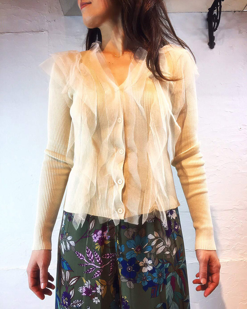 チュールフリルカーディ