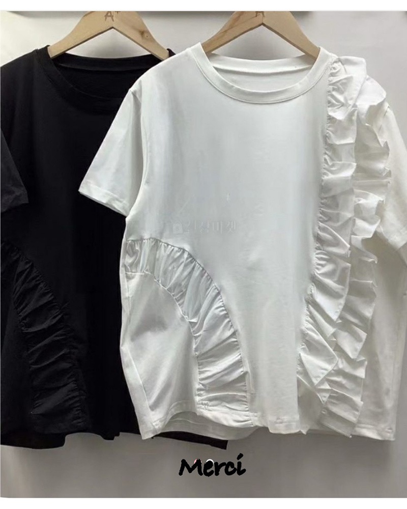 ダブルフリルデザインTシャツ