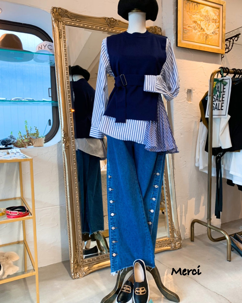 ベストレイヤー ストライプシャツ