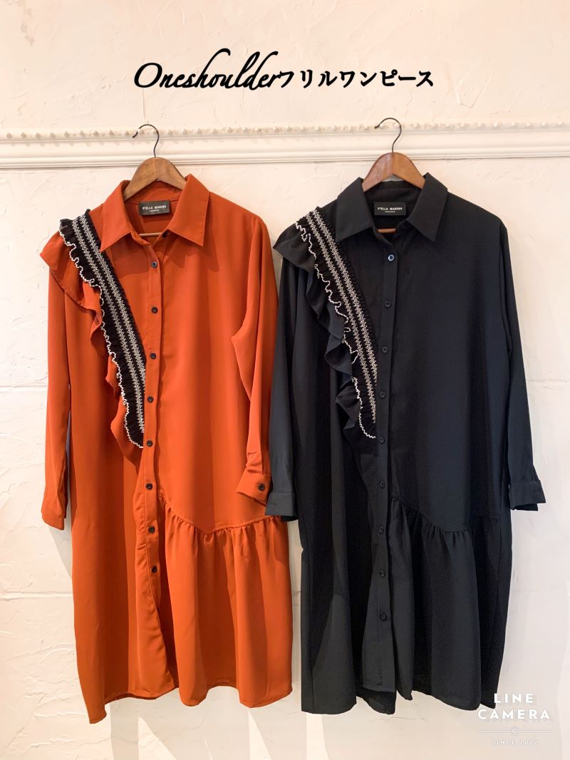 Oneshoulderフリルワンピース