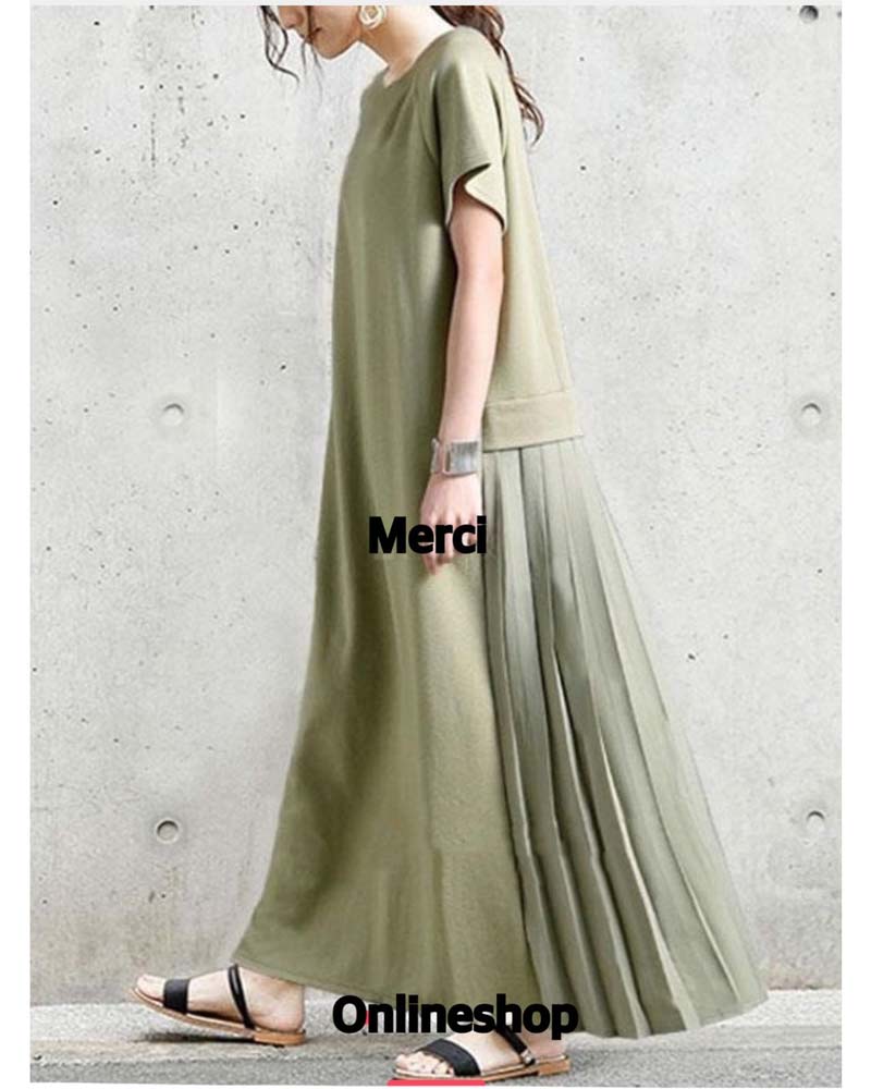 BackプリーツロングTシャツワンピース | DRESS/ONEPIECE | Merci 直営  