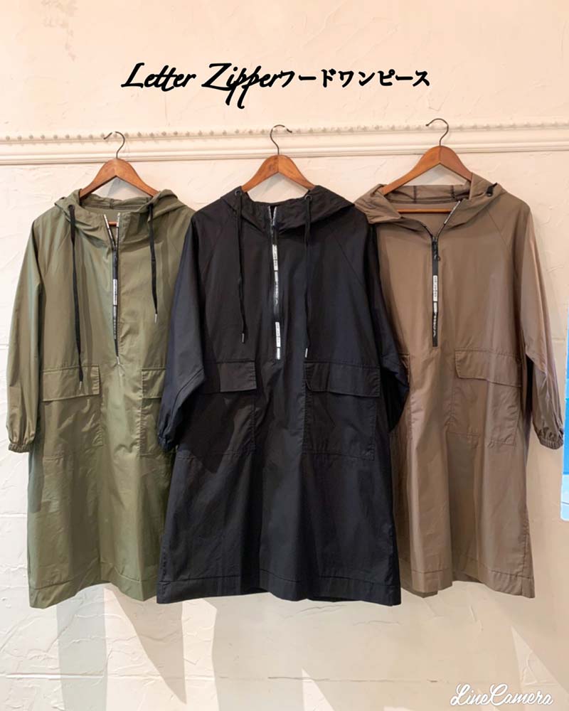 LetterZipperフードワンピース