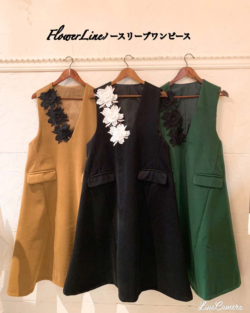 FlowerLine ノースリーブワンピース