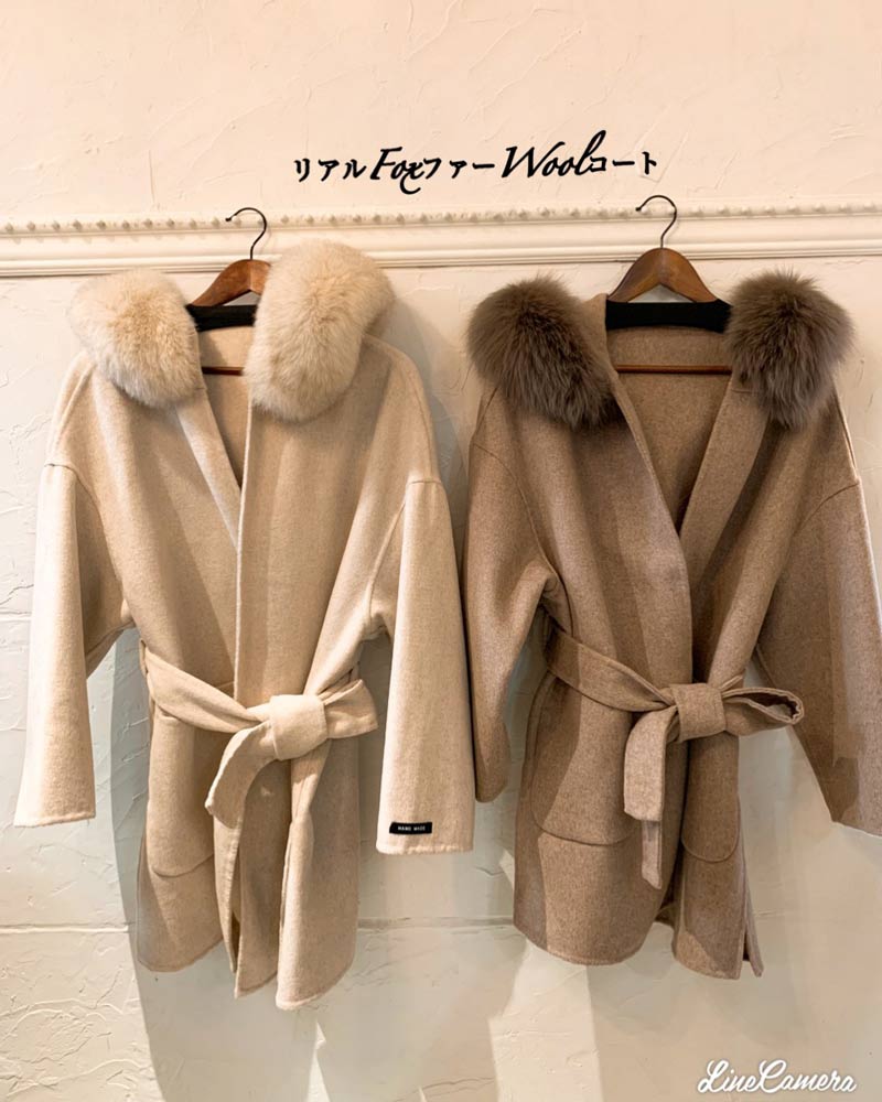 リアルFoxファーWoolコート