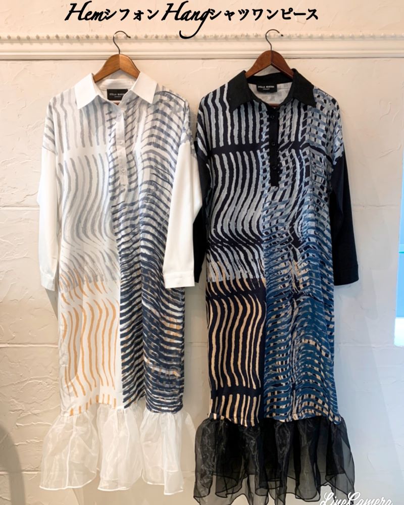 HemシフォンHangシャツワンピース