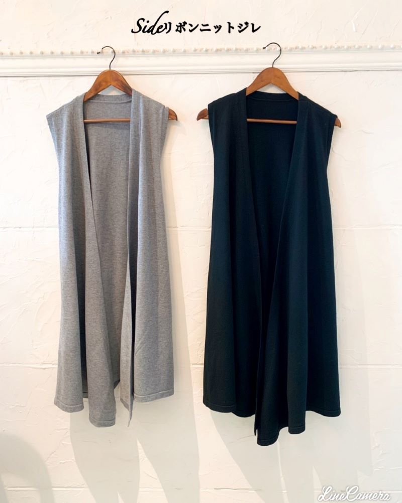 Sideリボンニットジレ