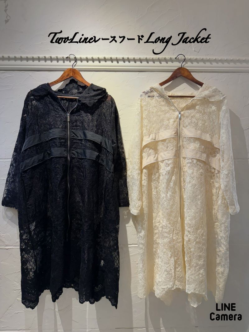 TwoLineレースフードLongJacket