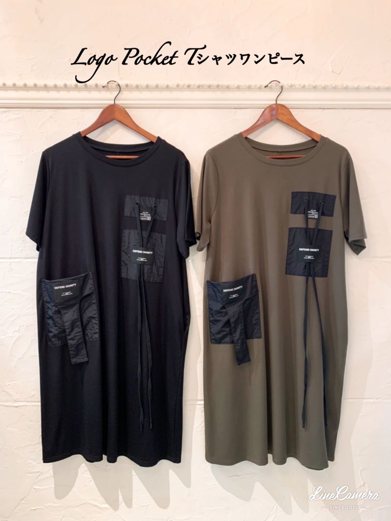 Logo Pocket Tシャツワンピース