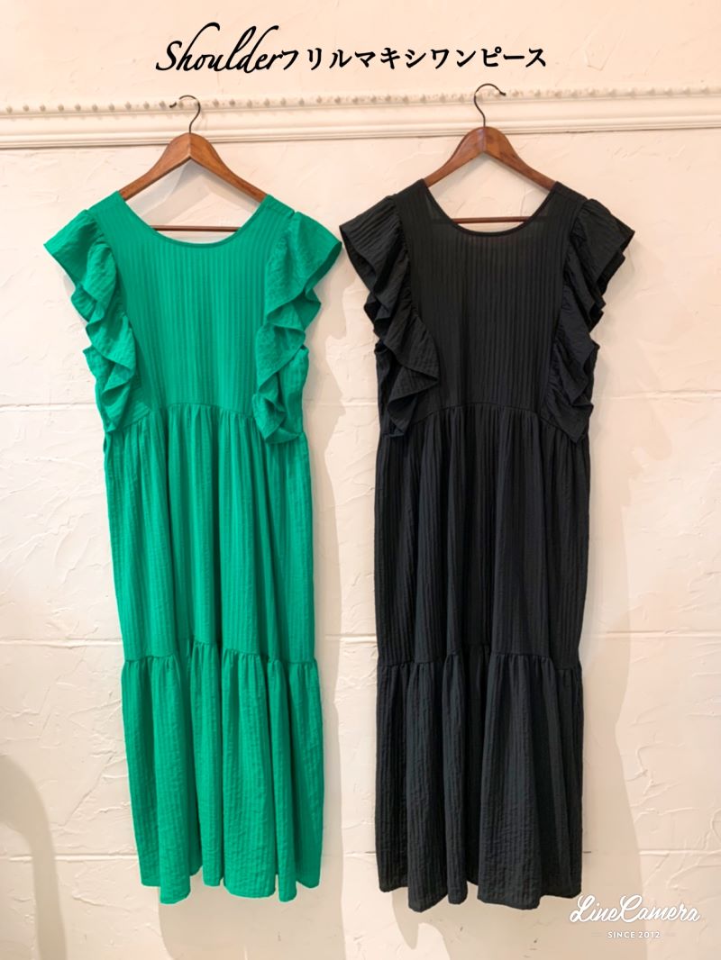 Shoulderフリルマキシワンピース