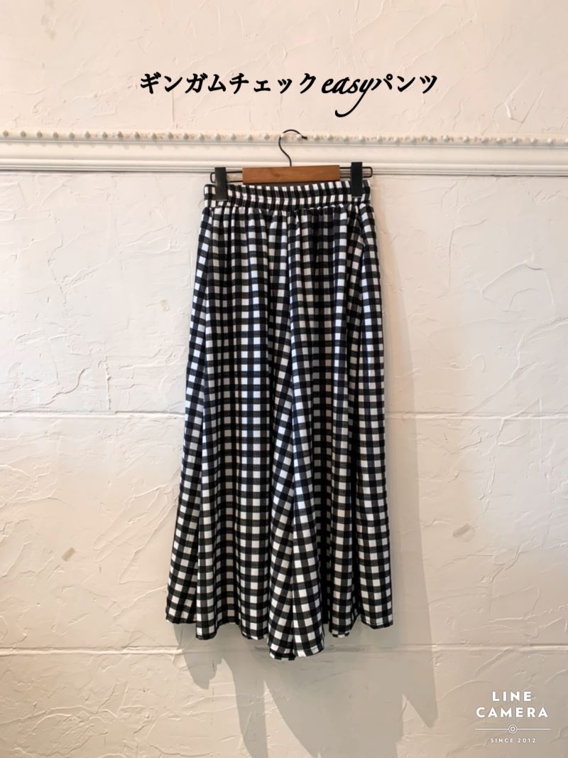 ギンガムチェックeasyパンツ
