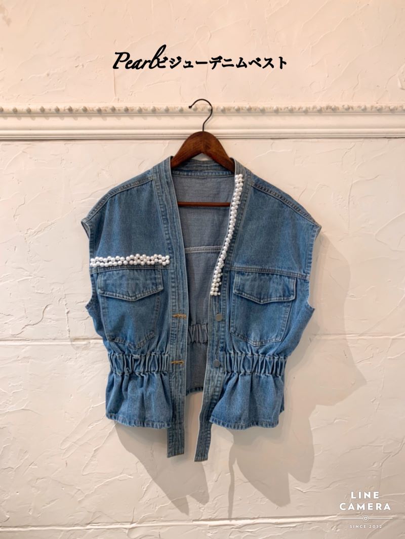 Pearlビジューデニムベスト