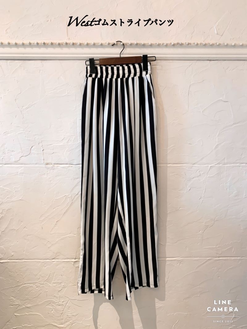 Westゴムストライプパンツ