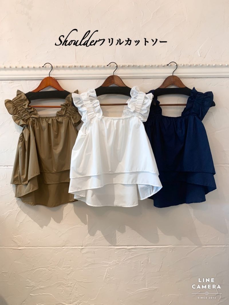 Shoulderフリルカットソー