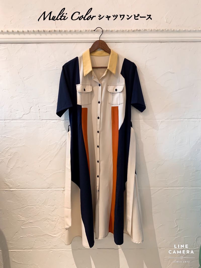 Multi Colorシャツワンピース