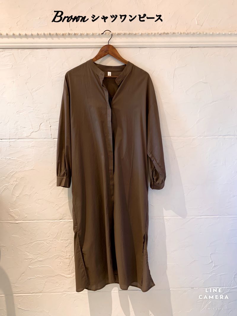 Brownシャツワンピース