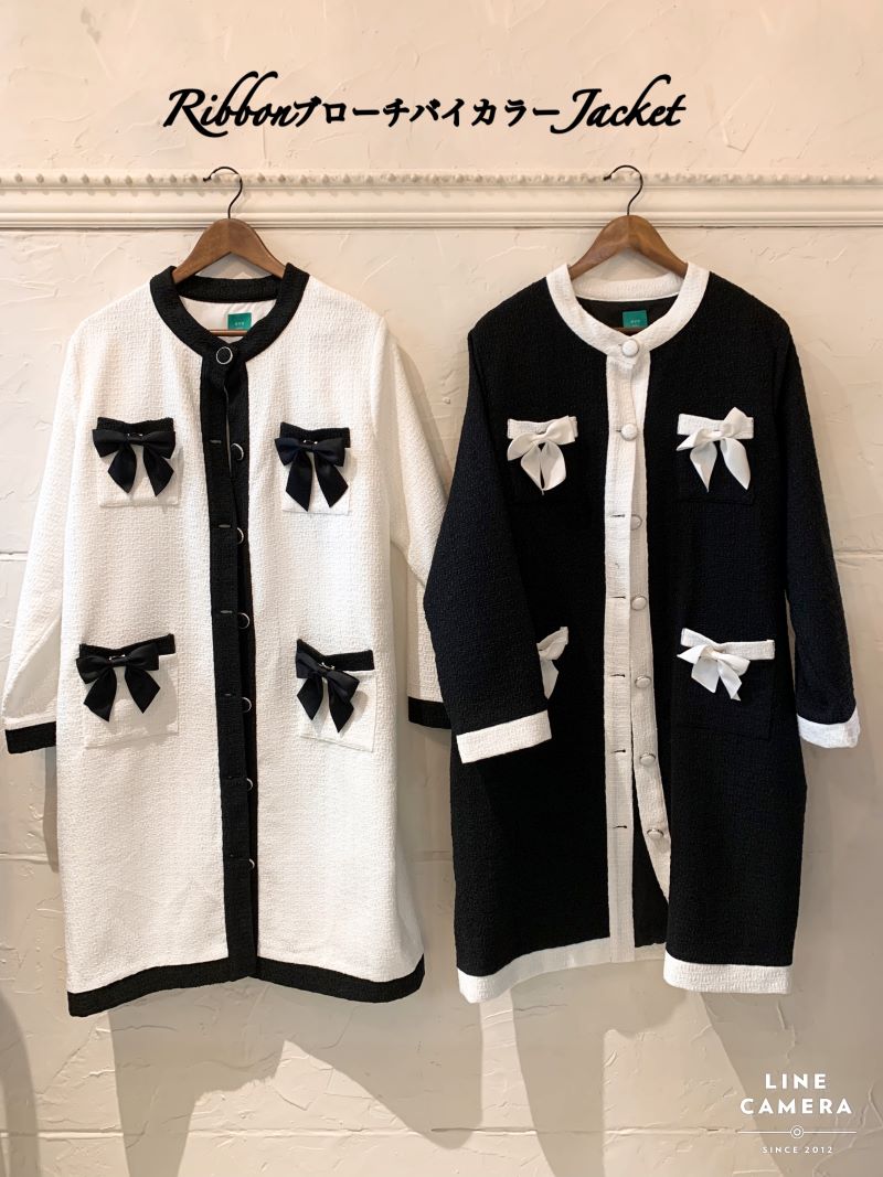 RibbonブローチバイカラーJacket