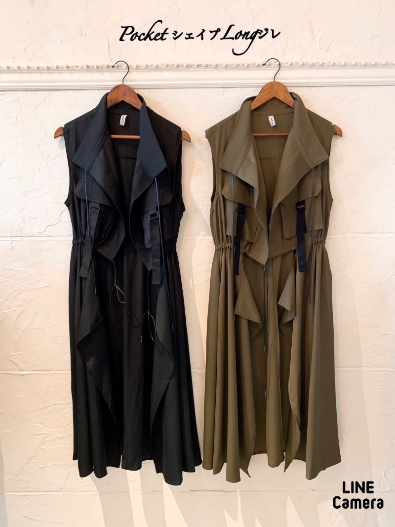 PocketシェイプLongジレ