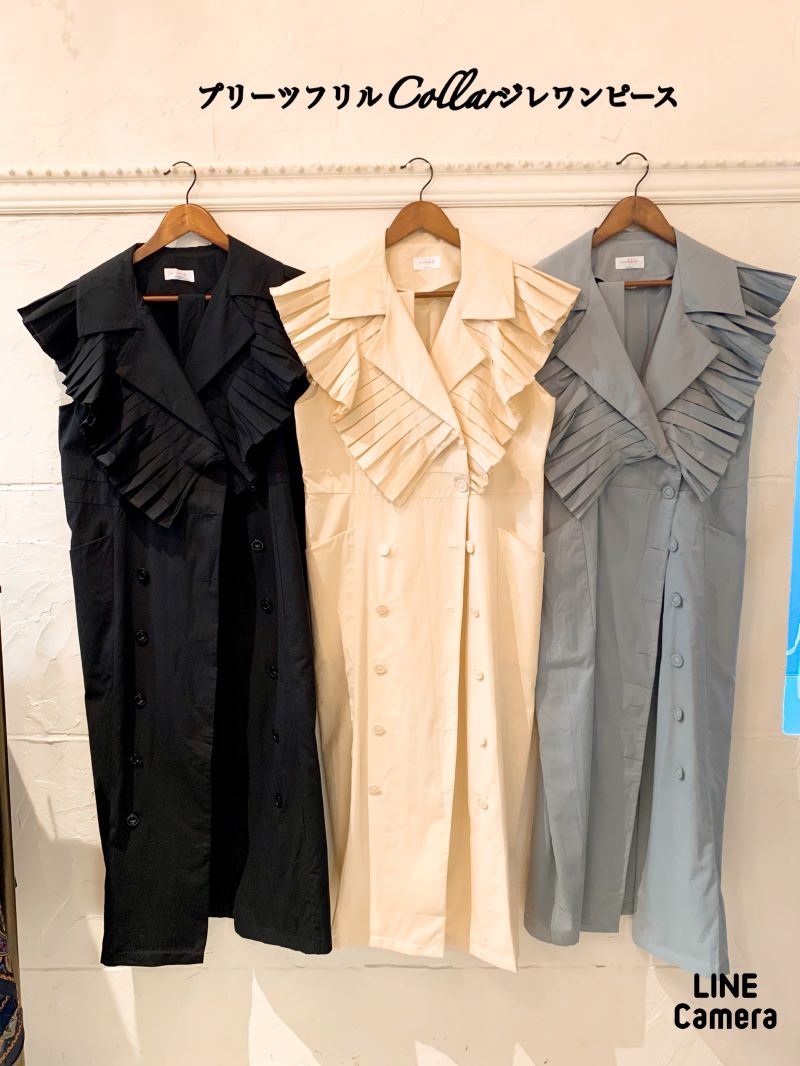 プリーツフリルColorジレワンピース