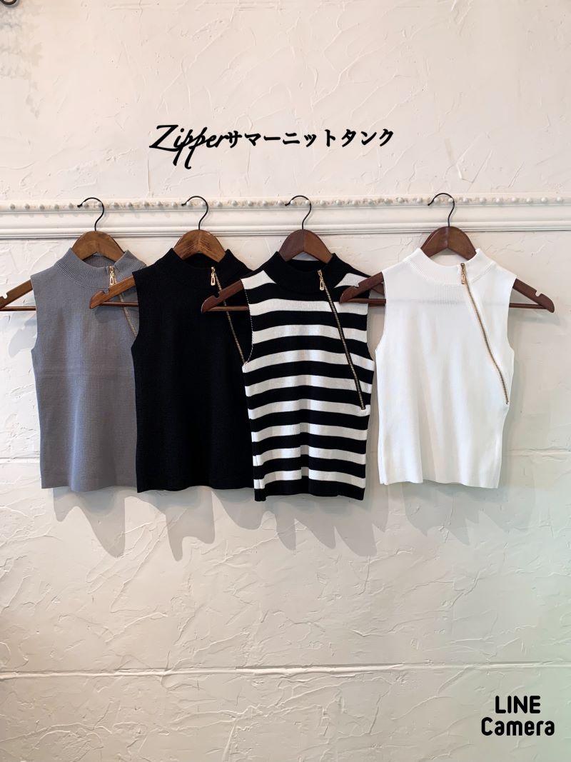 Zipperサマーニットタンク