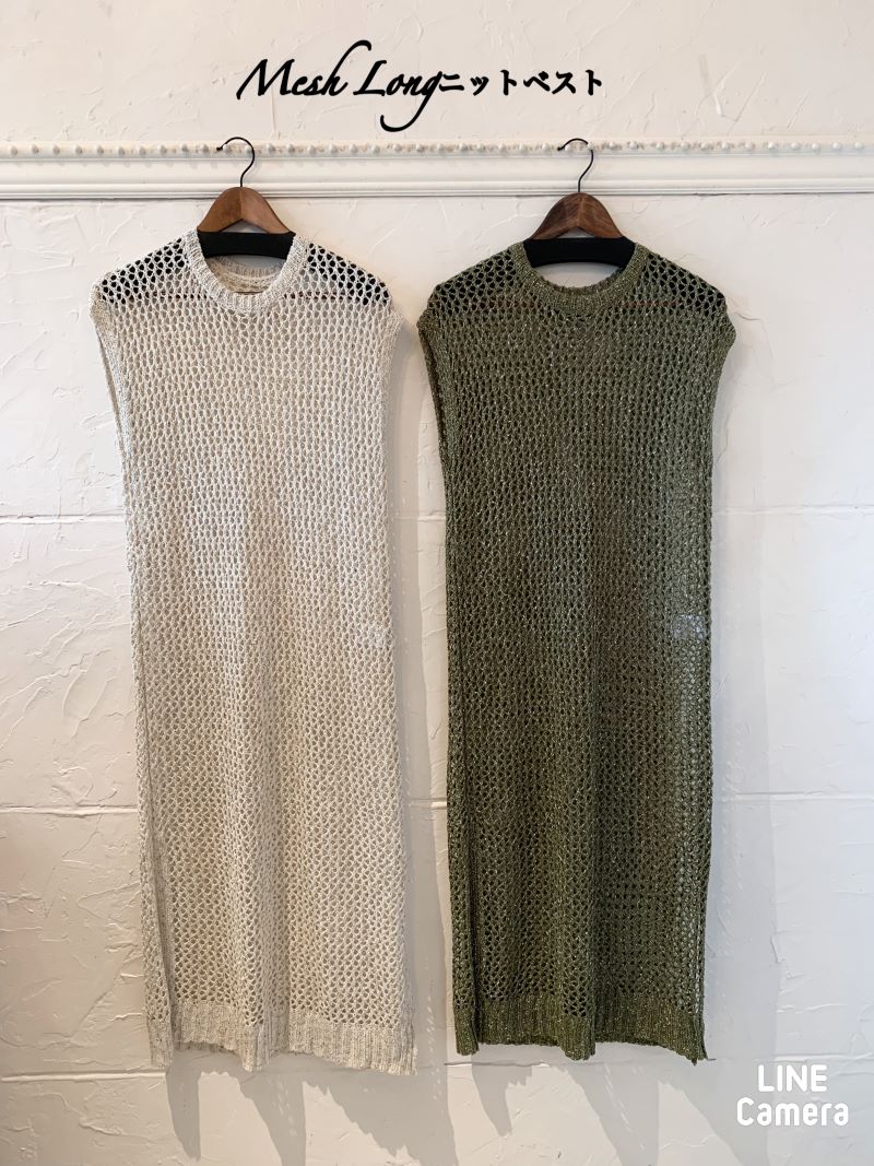 Mesh　Longニットベスト